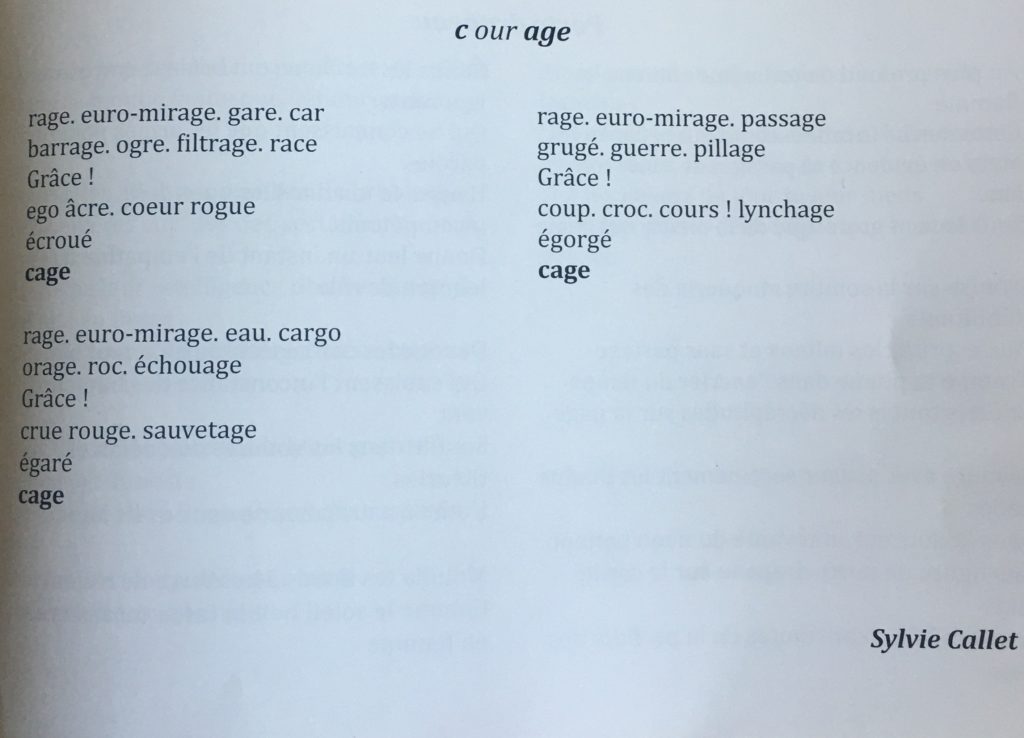 Concours poésie poème primé Sylvie Callet Grignan