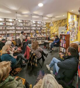 Rencontre-dédicace en librairie autour de Fatum : un entretien passionnant mené par Bertrand Lamure, librairie des Marais